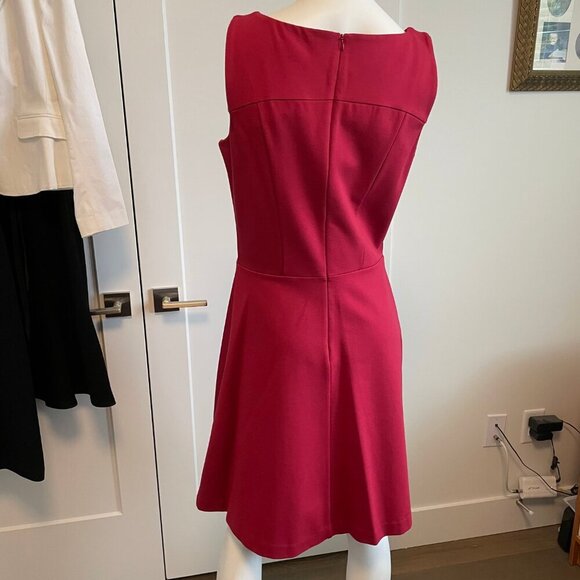 Brooks Brothers Sleeveless Boat Nk Fit & Flare Rayon Nylon Blend Dress Red Sz 6 - Picture 6 of 14